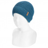 Gorro punto ingles con vuelta COBALTO