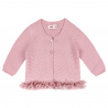 Cardigan punto legaccio con tulle nellacintura ROSA PALLIDO