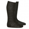 Chaussettes hautes canalé laine merino NOIR