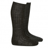 Merino wool rib knee-high socks BLACK