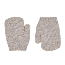 Merino wool-blend one-finger mittens NOUGAT