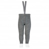 Merino wool-blend leggings w/elastic suspenders LIGHT GREY