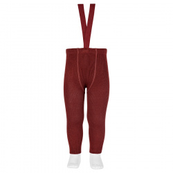 Merino wool-blend leggings w/elastic suspenders GRANET