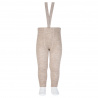 Merino wool-blend leggings w/elastic suspenders OATMEAL