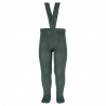 Rib tights with elastic suspenders PINE