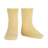 Chaussettes courtes côtelées basiques BANANE