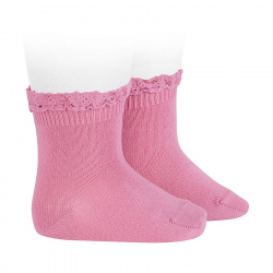 Short socks with lace edging cuff TAMARISK