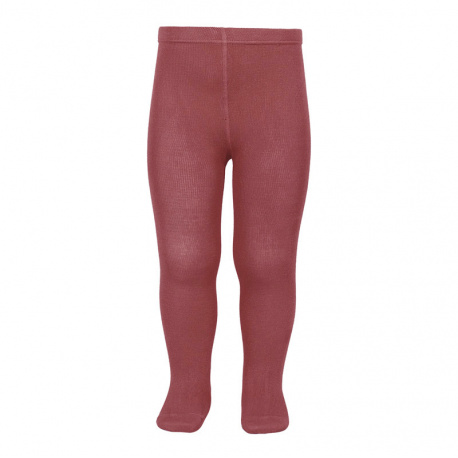 Plain stitch basic tights MARSALA