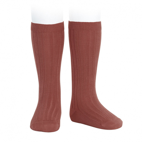 Chaussettes hautes côtelées MARSALA