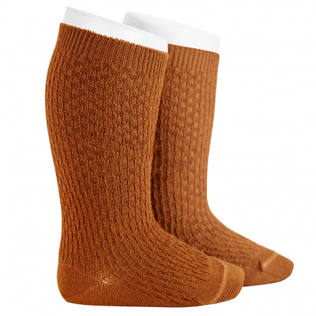 Merino wool-blend patterned knee socks OXIDE