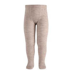 Merino wool-blend patterned tights NOUGAT