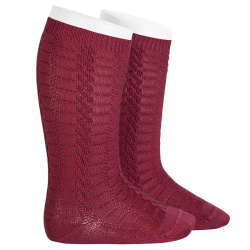 Braided knee socks GARNET