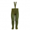 Merino wool-blend tights w/elastic suspenders MOSS