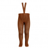 Merino wool-blend tights w/elastic suspenders CHOCOLATE