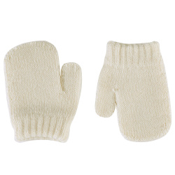 Merino wool-blend one-finger mittens BEIGE