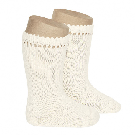 Chaussettes hautes coton ECRU