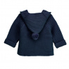 Boys garter stitch short coat NAVY BLUE