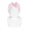 Shell openwork headband with satin bow PINK