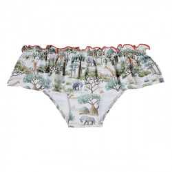 Baby sabana upf50 miniskirt bikini bottom with smock LICHEN GREEN