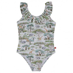 Baby sabana upf50 swimsuit with flounces LICHEN GREEN