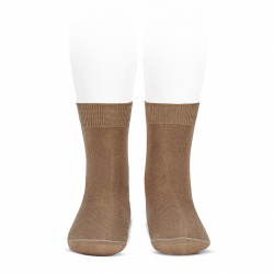 Elastic cotton short socks CAPPUCCINO