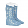 Perle openwork knee high socks BLUISH