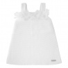 Garter stitch tulle dress WHITE