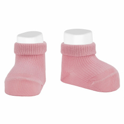 1x1 ankle socks with folded cuff PALE PINK