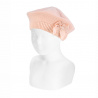 Garter stitch beret with grossgrain bow NUDE