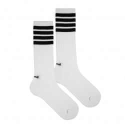 Sport socks with 4 horizontal stripeses WHITE