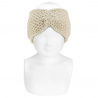 Knotted sand stitch hair turban LINEN