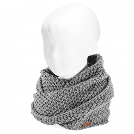 Bulky sand stitch infinity snood-scarf LIGHT GREY