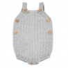 Link stitch merino blend baby romper ALUMINIUM