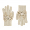 Gloves with giant velvet bow LINEN