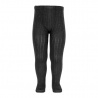 Merino wool-blend rib tights BLACK