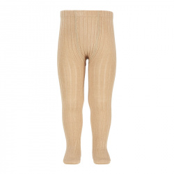 Calzamaglie a coste in misto lana merino BEIGE