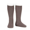 Basic rib knee high socks TRUFFLE