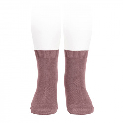 Plain stitch basic short socks IRIS