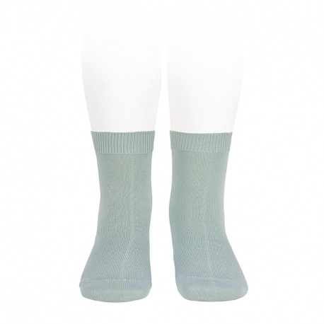 Plain stitch basic short socks SEA MIST