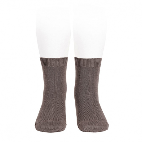 Plain stitch basic short socks TRUFFLE