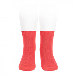 Chaussettes courtes unies basiques CORAIL