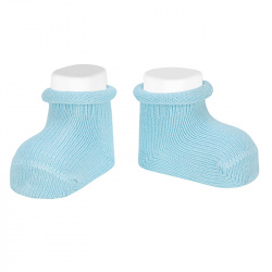 Baby warm cotton socks with rolled-cuff BABY BLUE