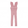 Leggings en coton à bretelles volantées PALE ROSE