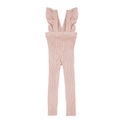 Leggings en coton à bretelles volantées NUDE