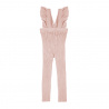 Leggings cotone con bretelles fronzoli NUDE