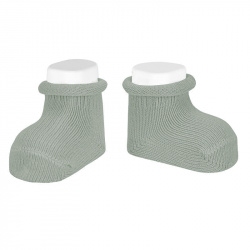 Baby warm cotton socks with rolled-cuff DRY GREEN