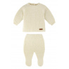 Set misto lana merino (maglioncino+leggings piedi) PANNA