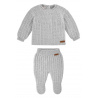 Set misto lana merino (maglioncino+leggings piedi) ALLUMINIO