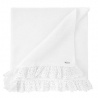 Garter stitch lace shawl WHITE