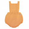 Garter stitch baby rompers with openworkdetails PEACH